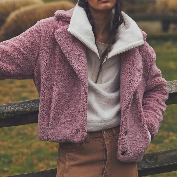 Free People Jackets & Blazers - Free People Joplin Cozy Jacket In Smoked Pink Size XS Oversized